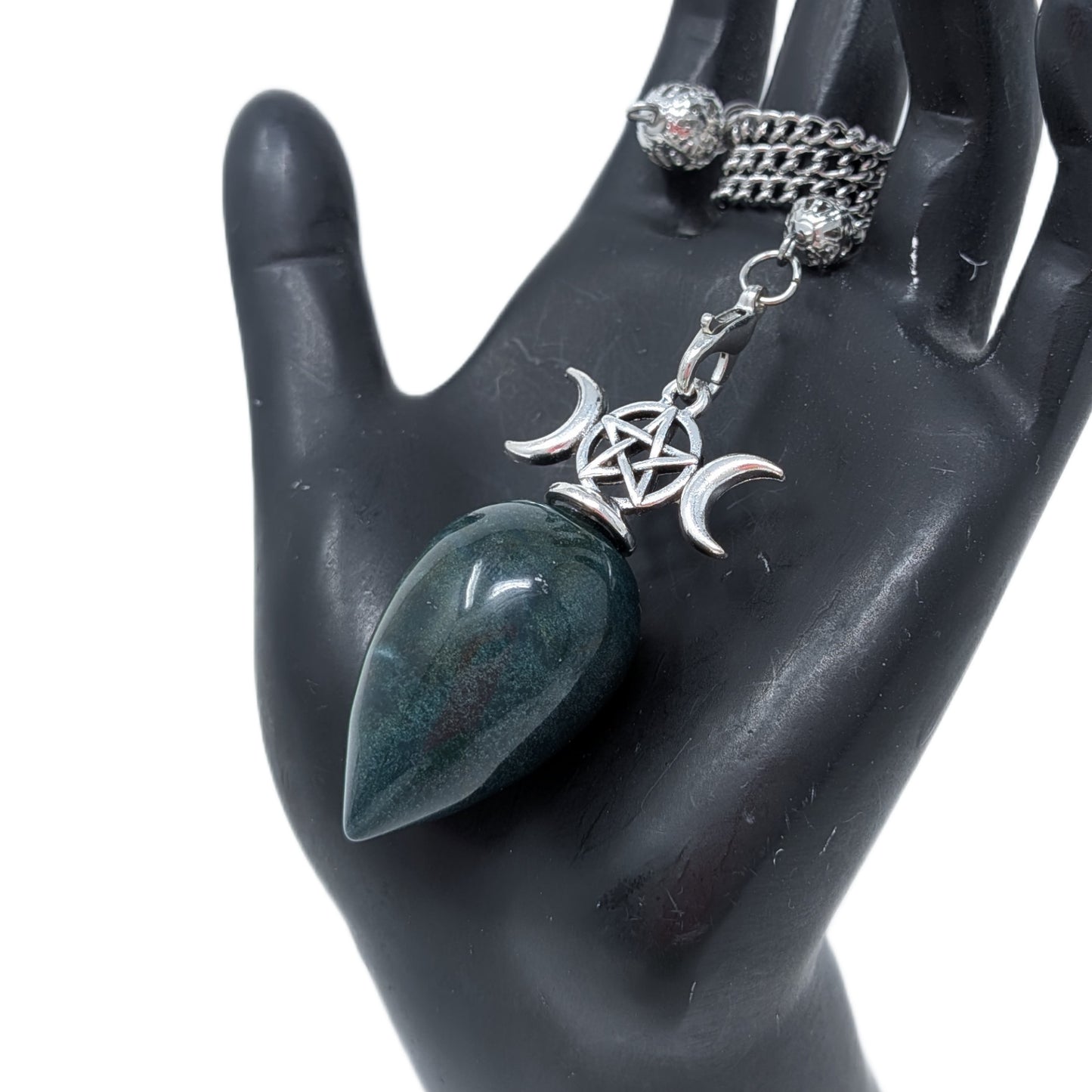 Ocean Jasper Triple Moon Pendulum