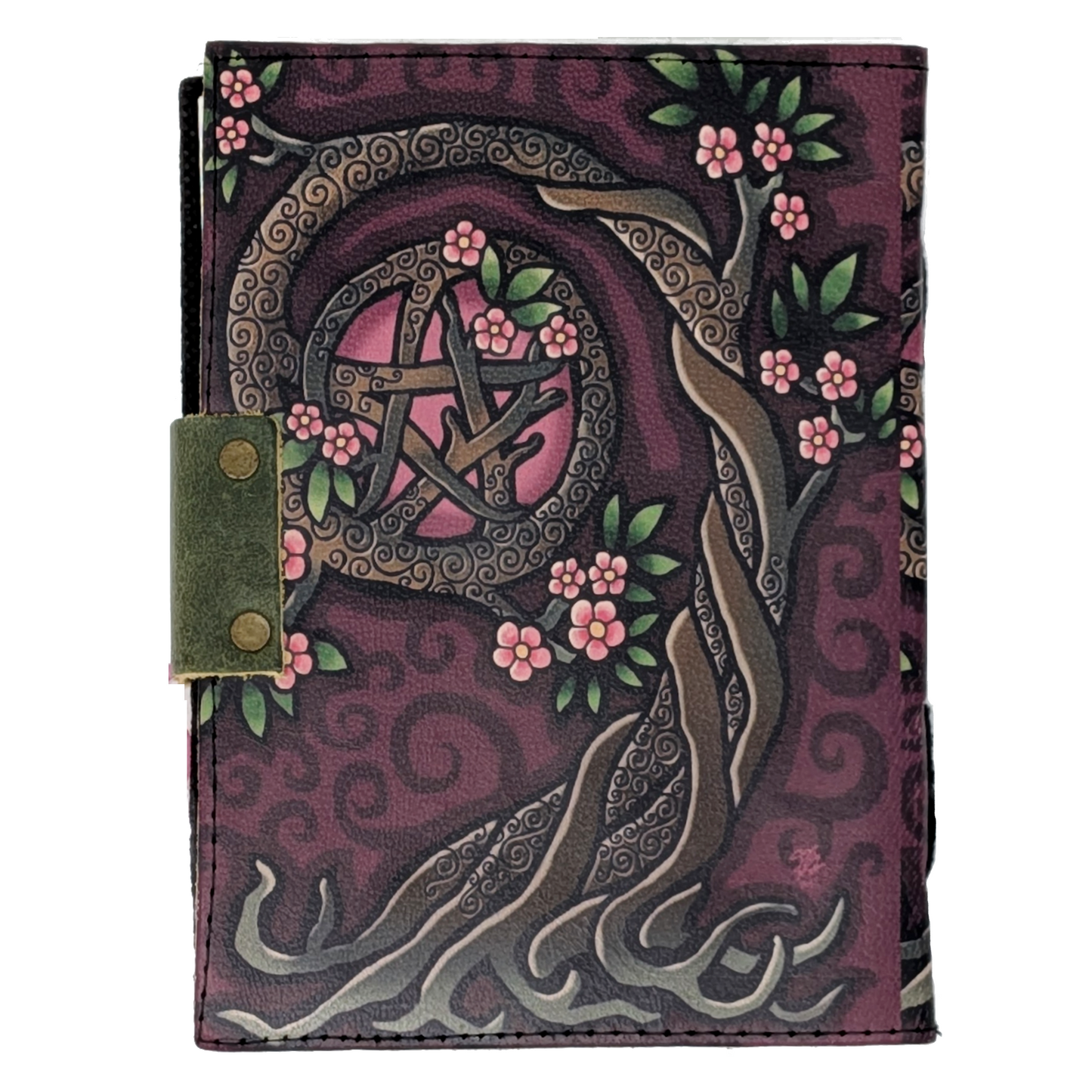 Embossed Pink Pentacle Blank Leather Journal (5 X 7 in.)
