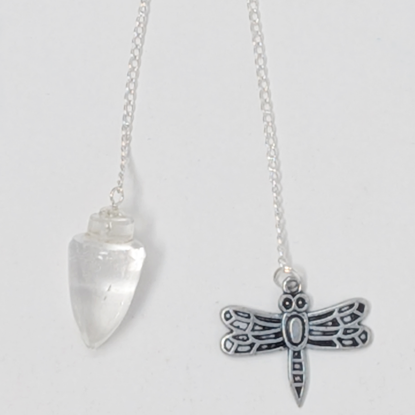 Quartz Pendulum with Dragonfly Charm