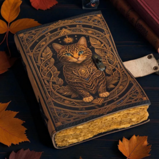 Majestic Feline Printed Leather Journal