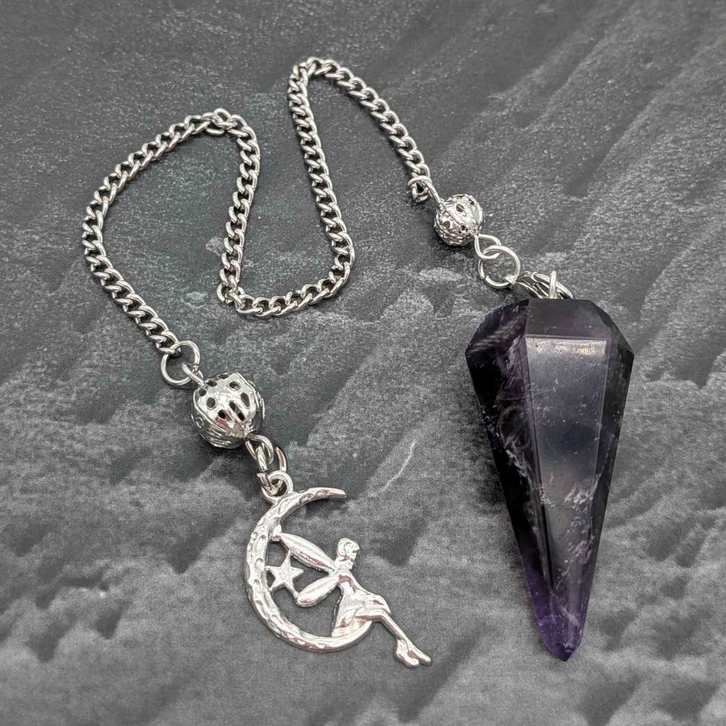 Ametrine Pendulum with Fairy Charm