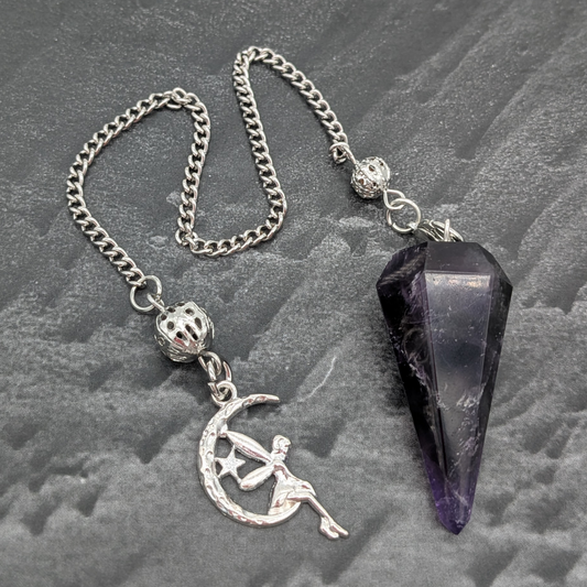 Ametrine Pendulum with Fairy Charm