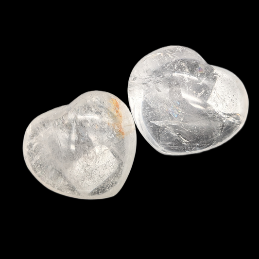 Clear Quartz Stone Hearts