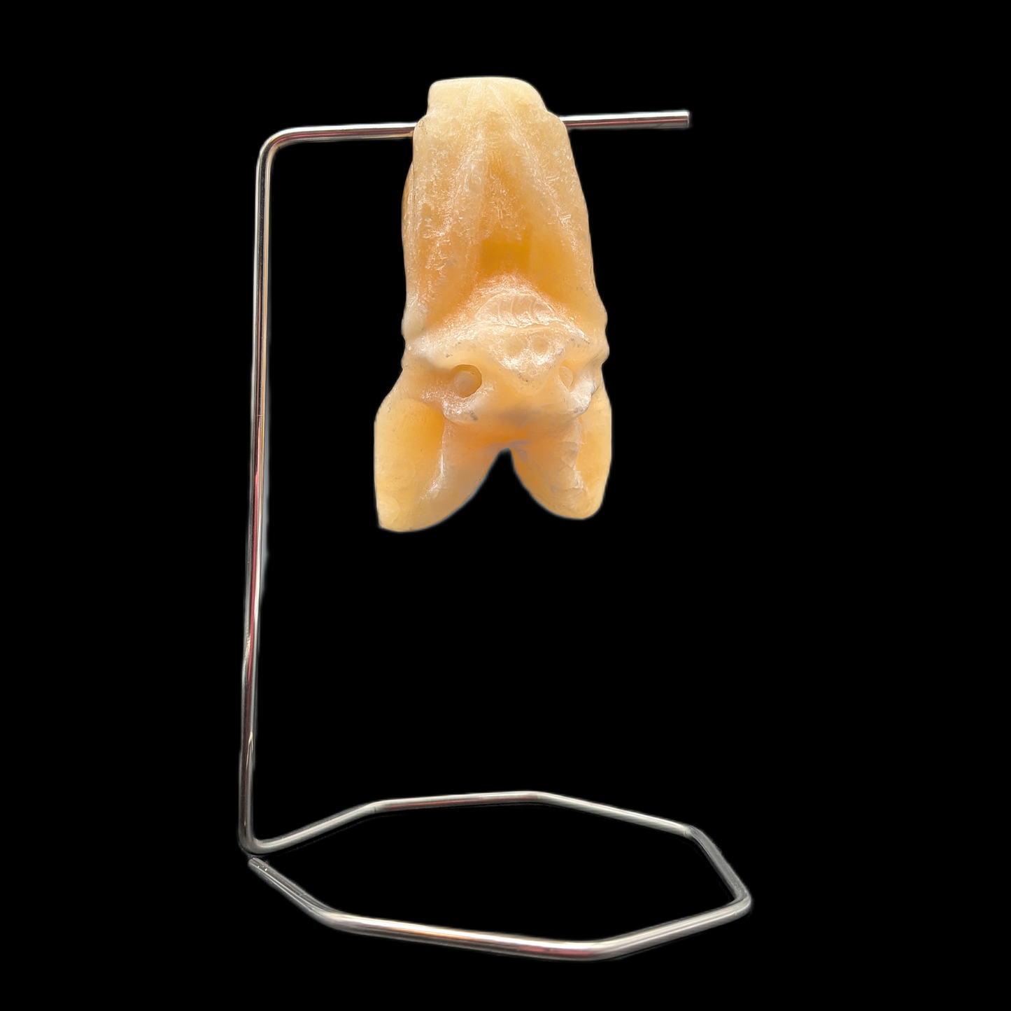Orange Calcite Hanging Bat