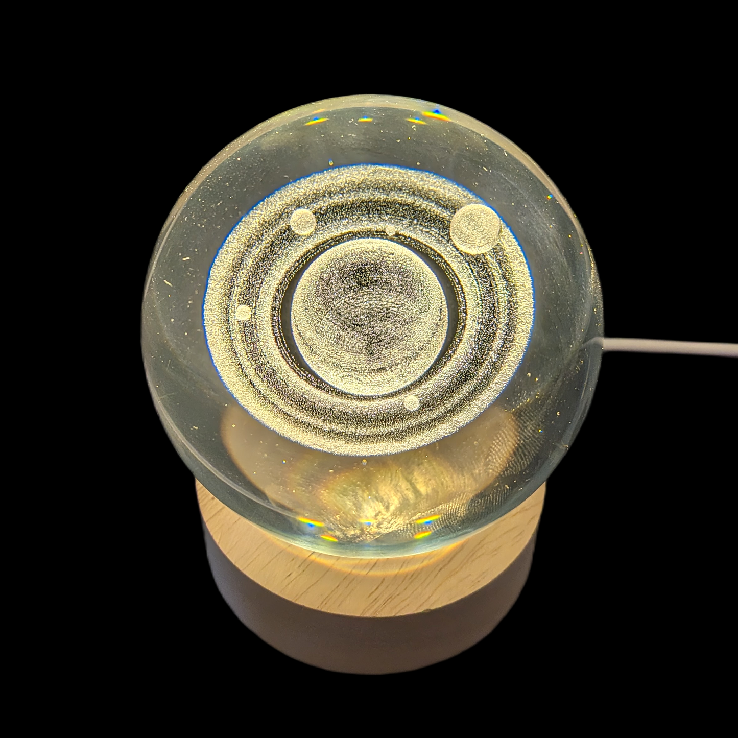 Saturn LED Gazing Ball Decor