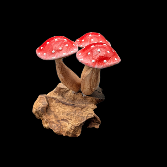Wooden Mushroom Decor