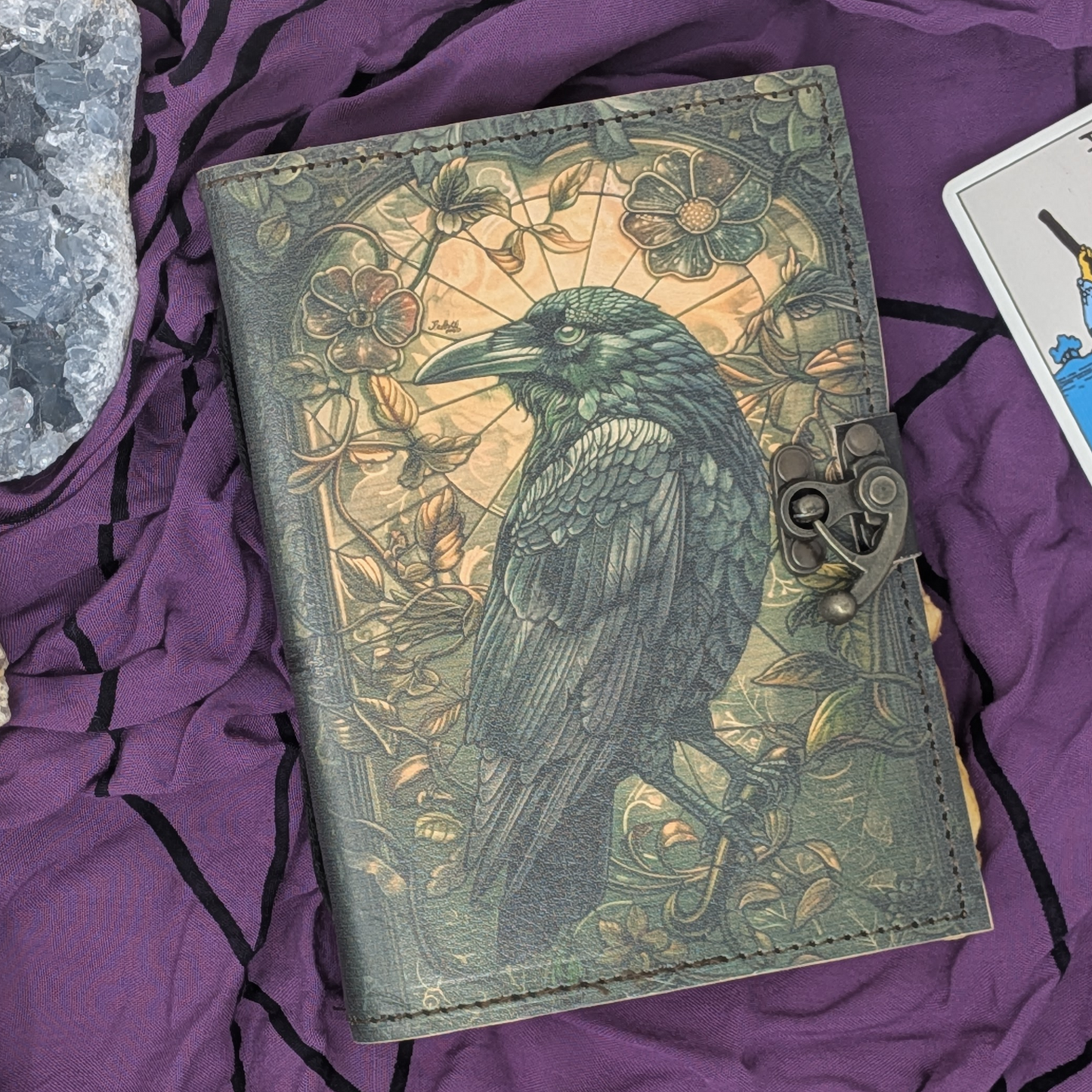 Mystical Raven Printed Leather Journal