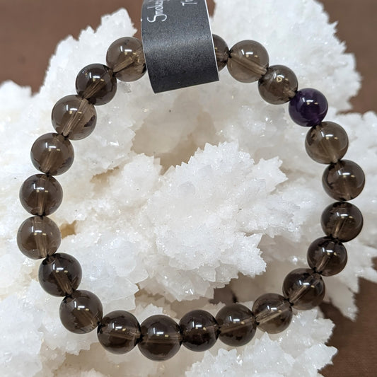 Smokey Quartz Beaded Bracelet
