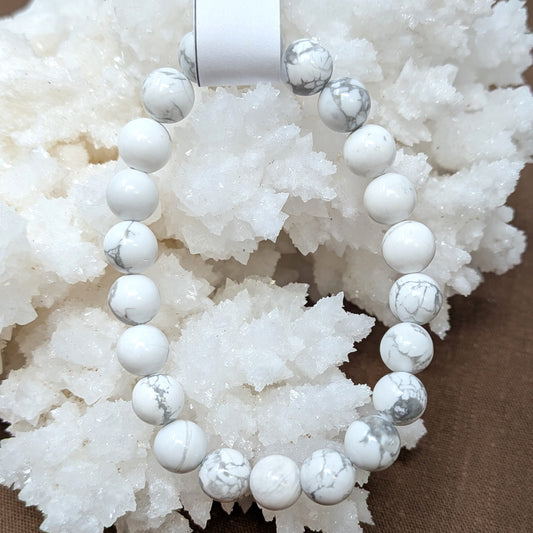 White Howlite Beaded Bracelet