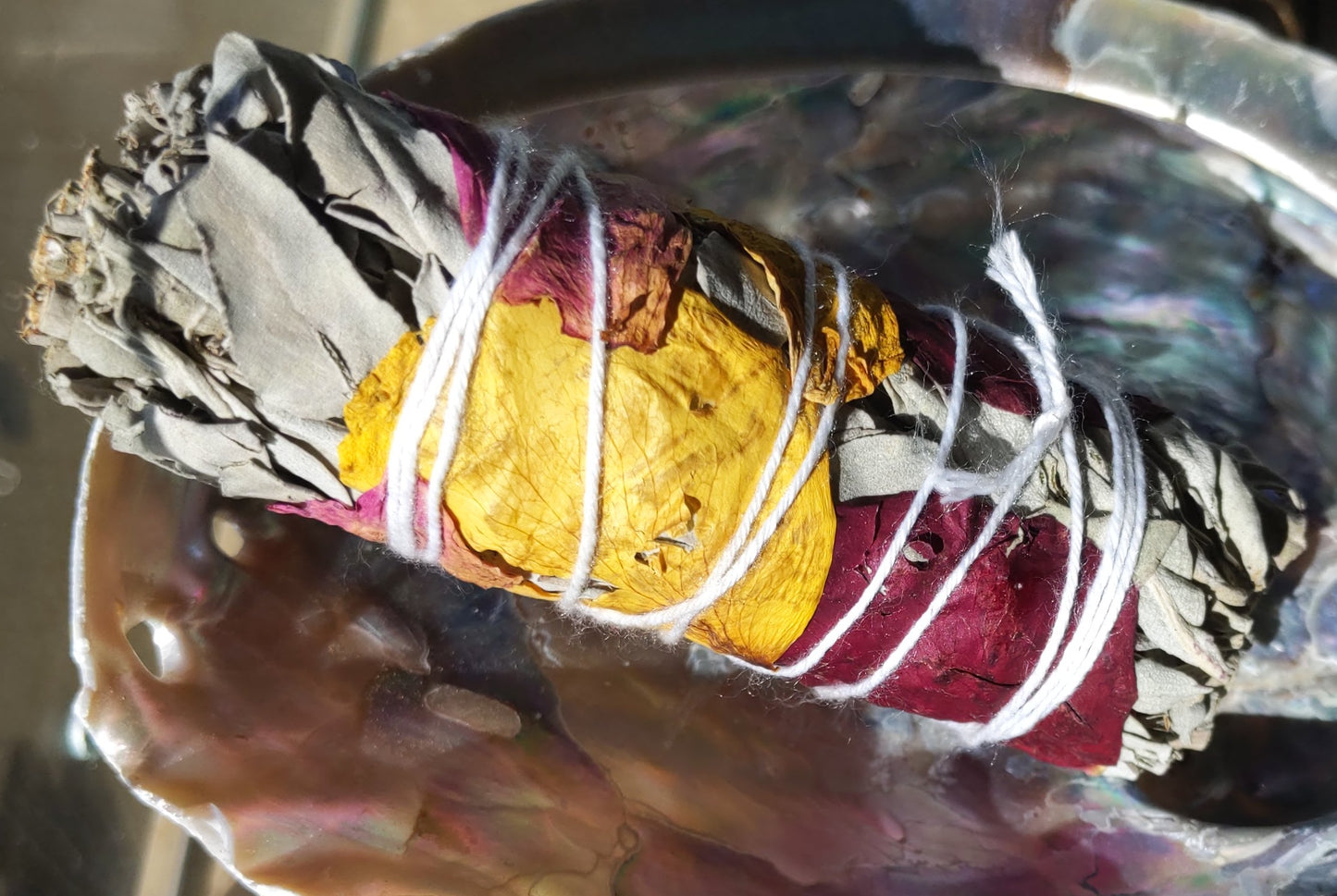 White Sage & Rose Petal Bundles 3" - 4"