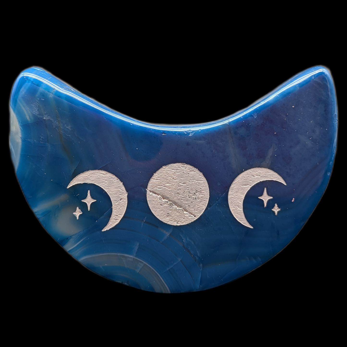 Blue Agate Crescent Moon
