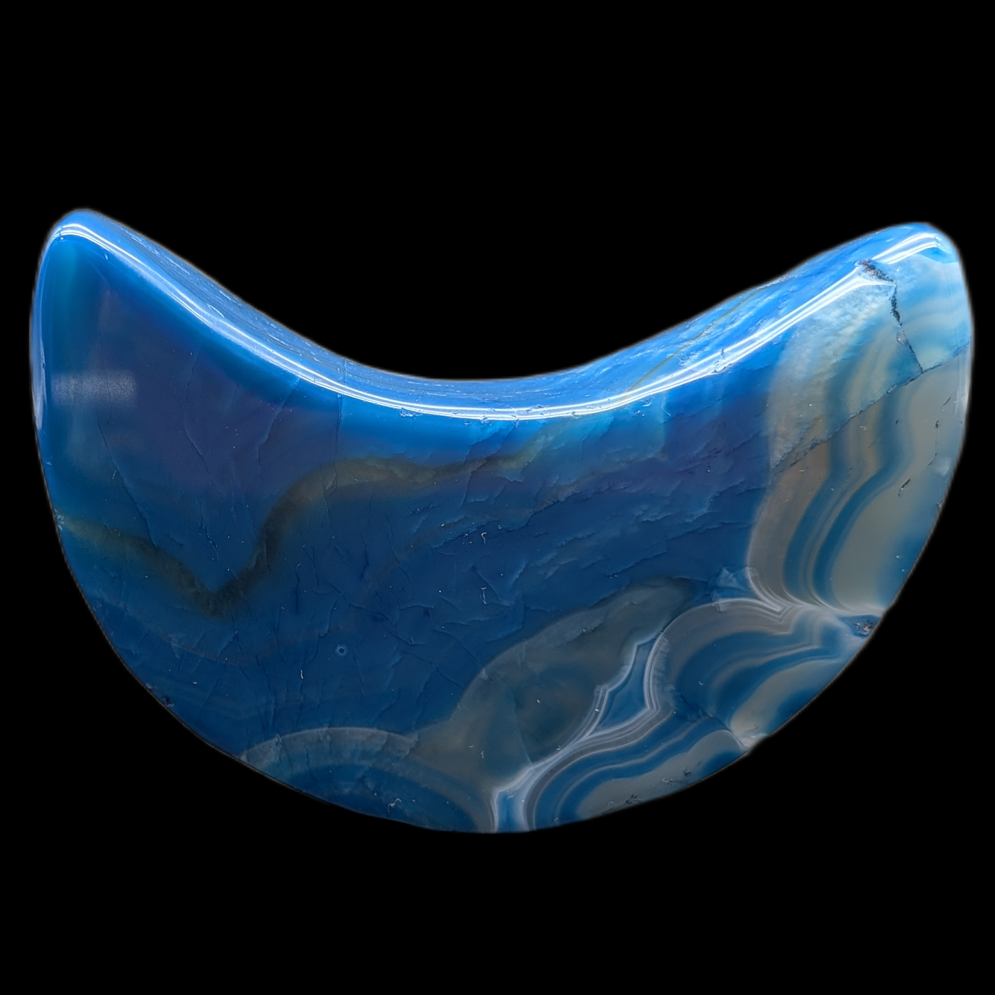 Blue Agate Crescent Moon