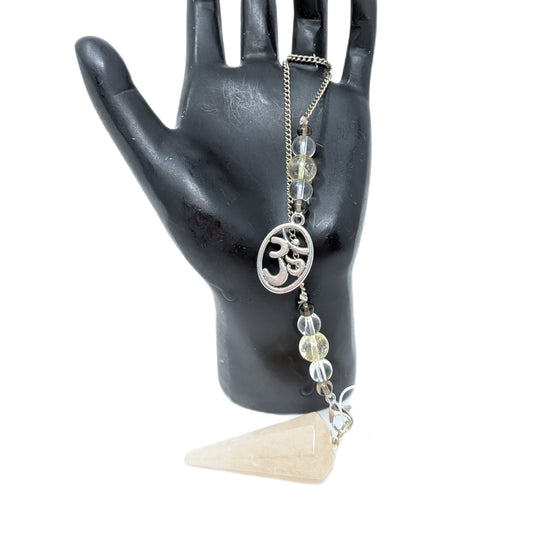 Citrine Pendulum with Ohm Charm