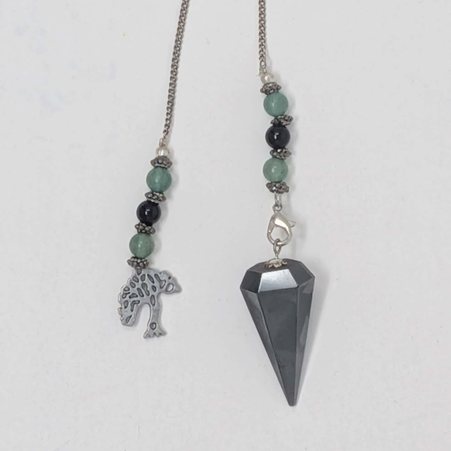 Hematite Pendulum with Tree Charm