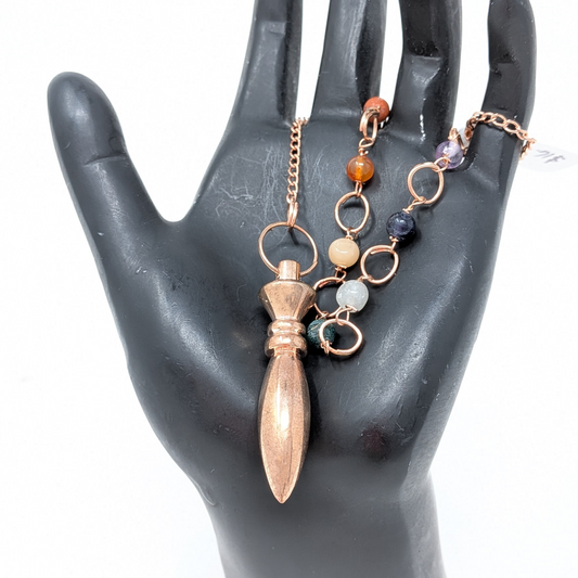 Metal Pendulum with Chakra Beads