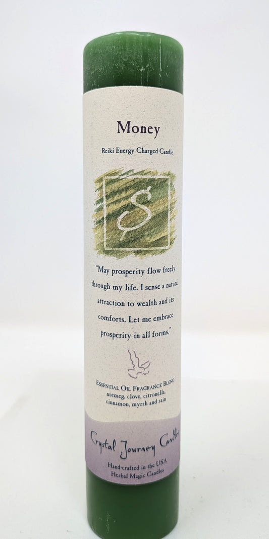 "Money" Herbal Magic Pillar