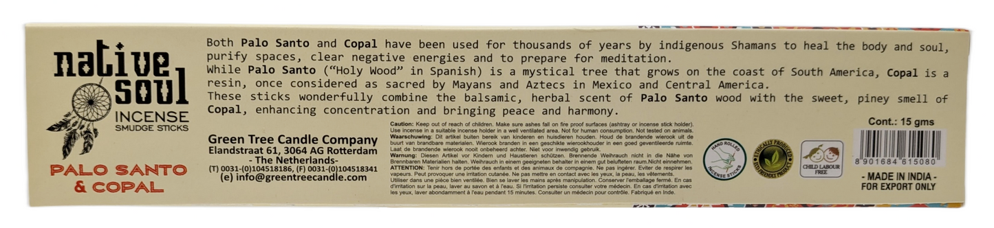 Native Soul Palo Santo & Copal Stick Incense
