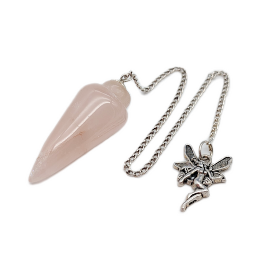 Rose Quartz Pendulum with Fairy Charm