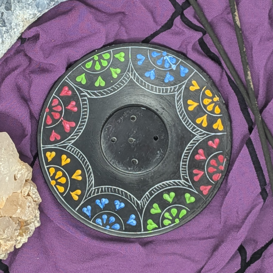 Carved Stone Painted Incense Burner