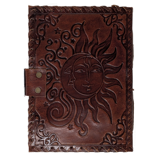 Embossed Celestial Blank Leather Journal (5 X 7 in.)