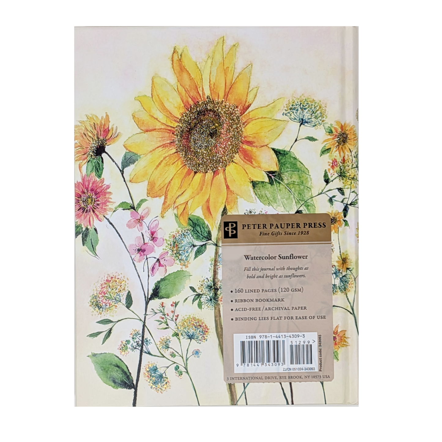 Watercolor Sunflower Journal