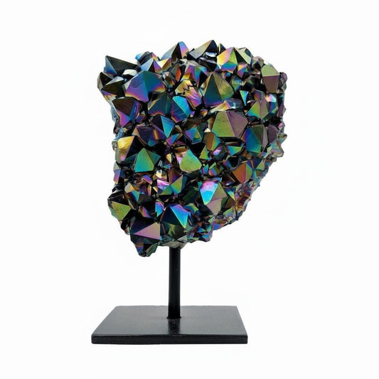 Titanium Aura Quartz Cluster on Stand