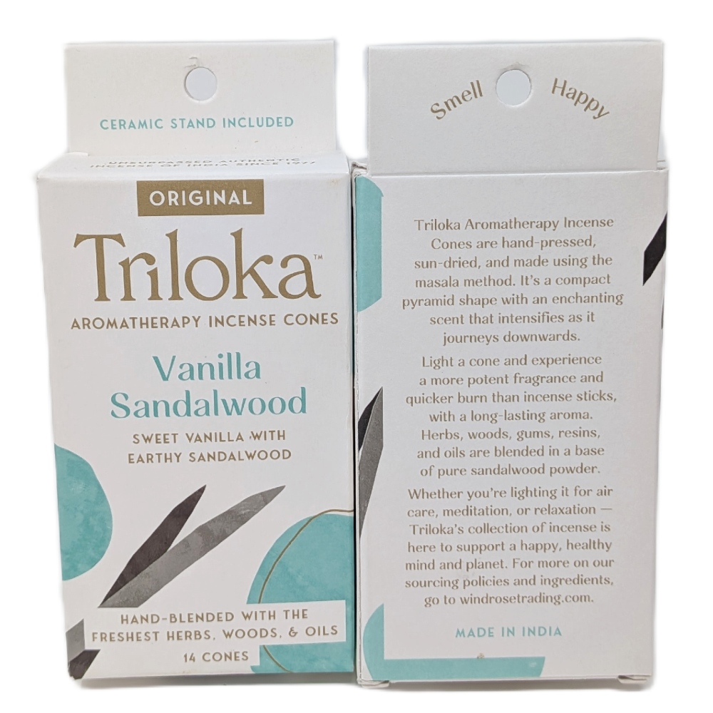 Triloka Vanilla Sandalwood Cone Incense