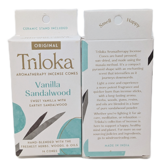 Triloka Vanilla Sandalwood Cone Incense