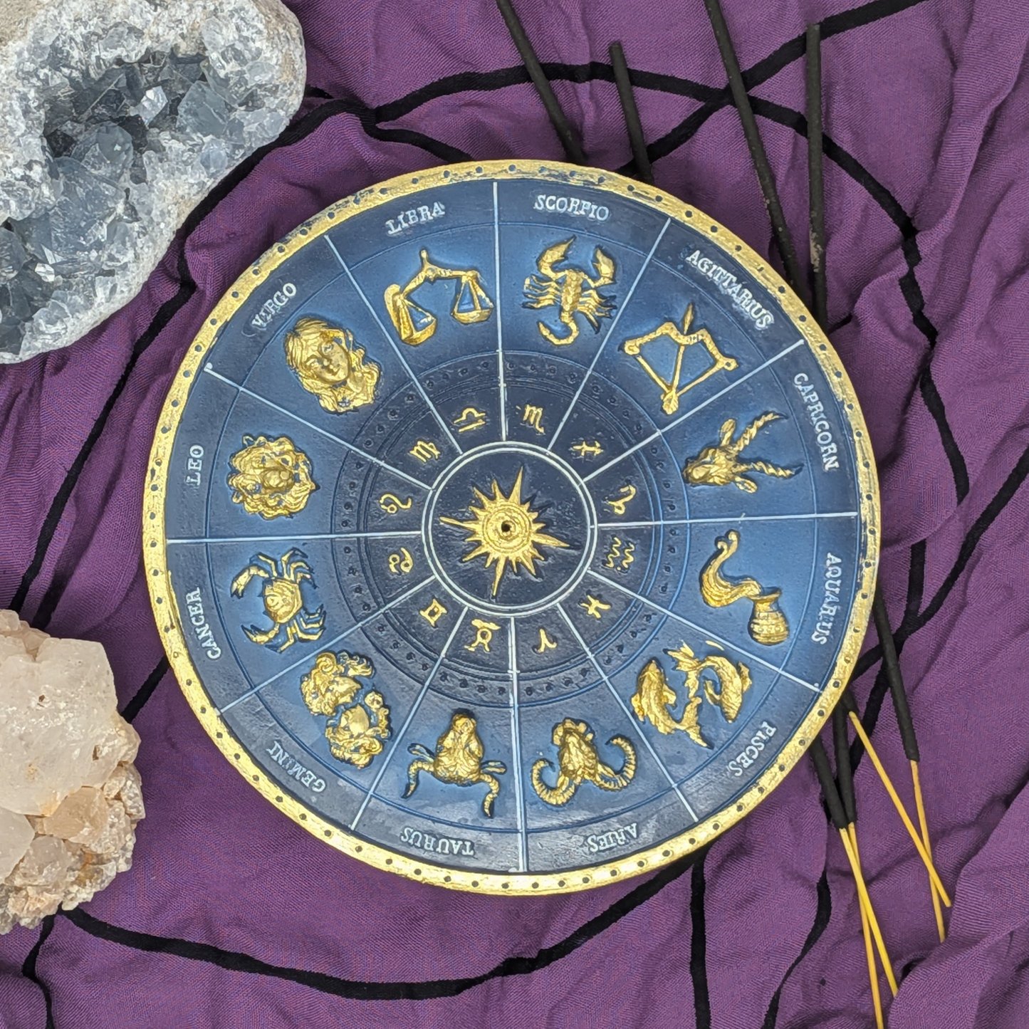 Zodiac Round Incense Burner